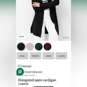 SOLD - Contemporaine Women’s Cardigan. Small. Green.